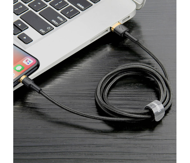 Baseus Kabel Cafule USB-A / Lightning 2.4A QC 3.0 1 m  czarno-złoty - 1502023 - zdjęcie 3